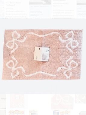 🆕- Rachel Ashwell- Coquette Plush Soft Bow Accent Bath Rug in Light Blush Pink